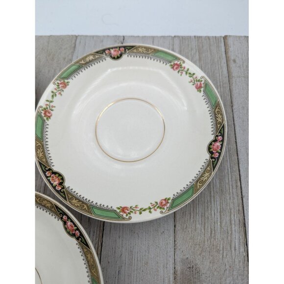 Vintage Homer Laughlin Set of 3 Saucers Plates Neville Pattern - Picture 3 of 8